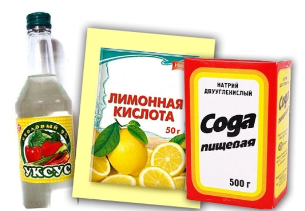 Уксус, лимонная кислота и сода